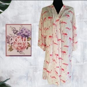 NWT/Posy Pink Flamingo Kimono Robe